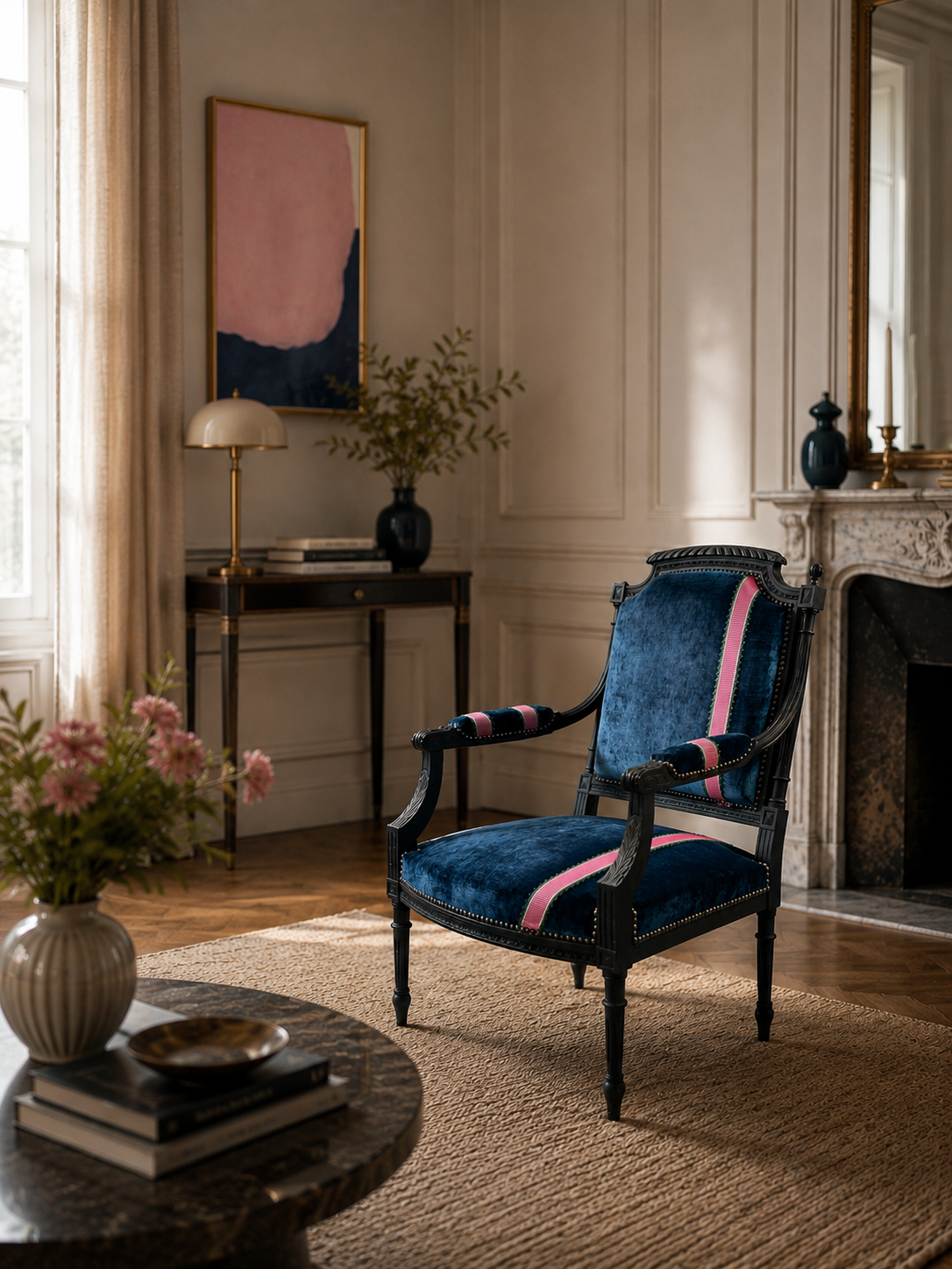 Fauteuil bleu nuit