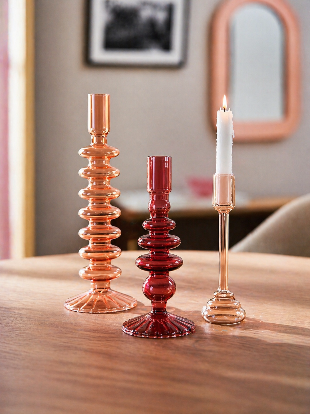 Bougeoirs colorés